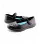 Flats Girls Mary Jane Dress Shoes Strap School Uniform Flats - Black - C318LXYGGLA $33.99