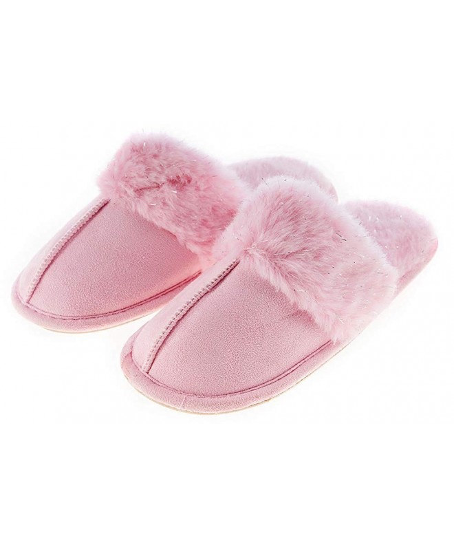 Slippers for Girls Frozen Elsa Warm Fur Comfort Indoor Shoes Purple ...